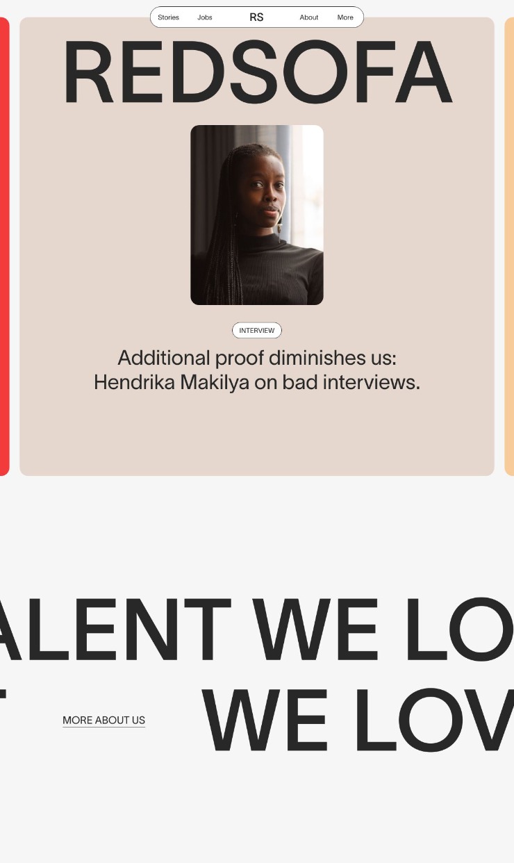 Redsofa — website design on Landdding
