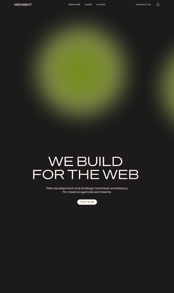 Midnight — website design on Landdding