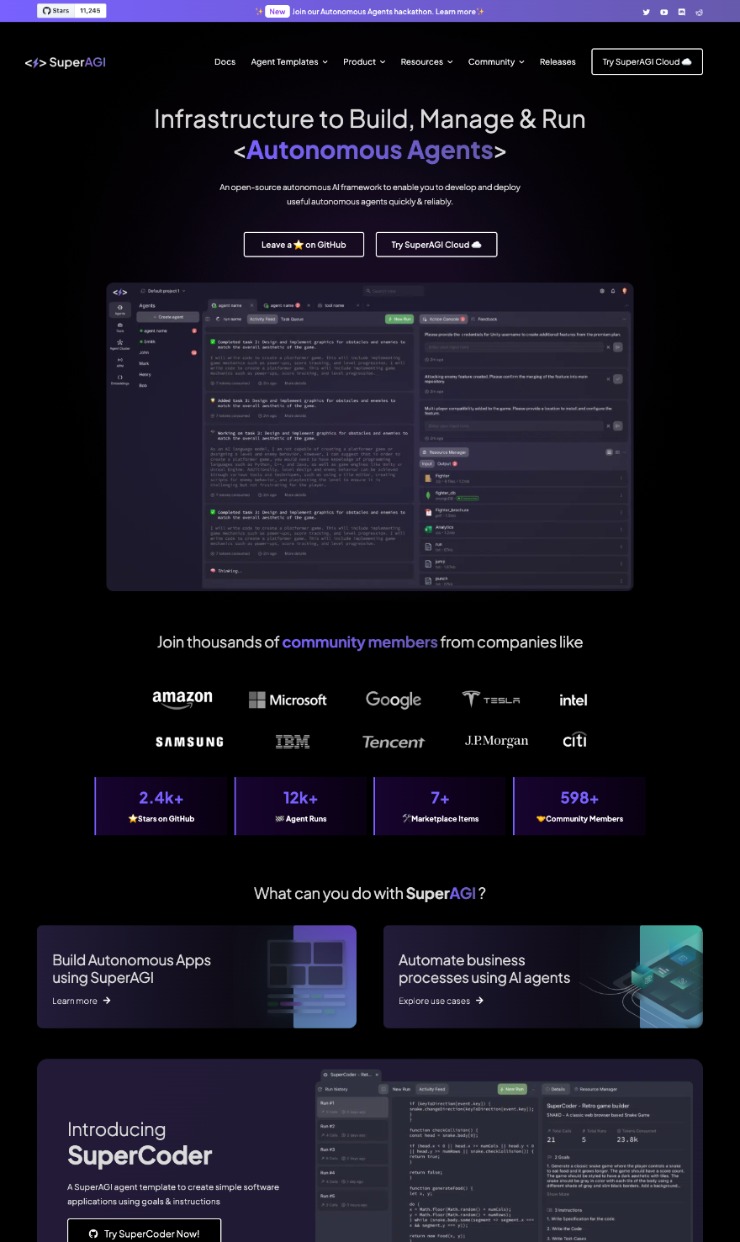 Super AGI — website design on Landdding