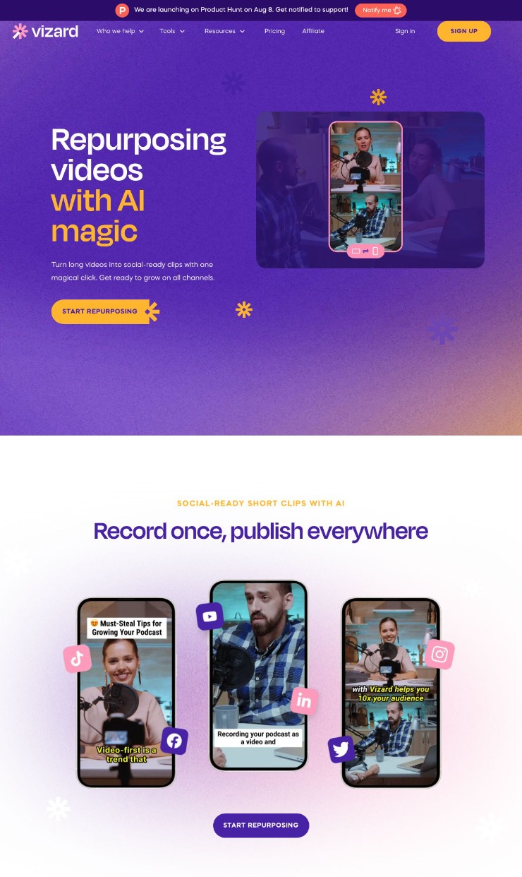 Vizard — website design on Landdding