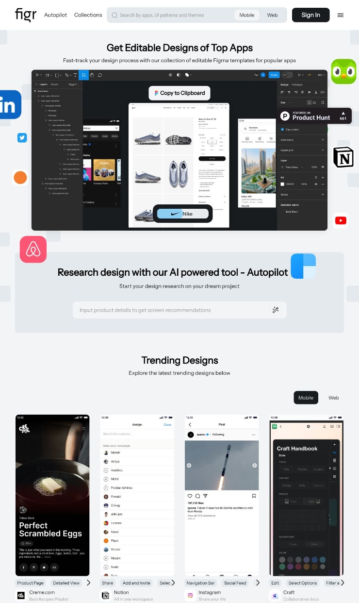 Figr — website design on Landdding