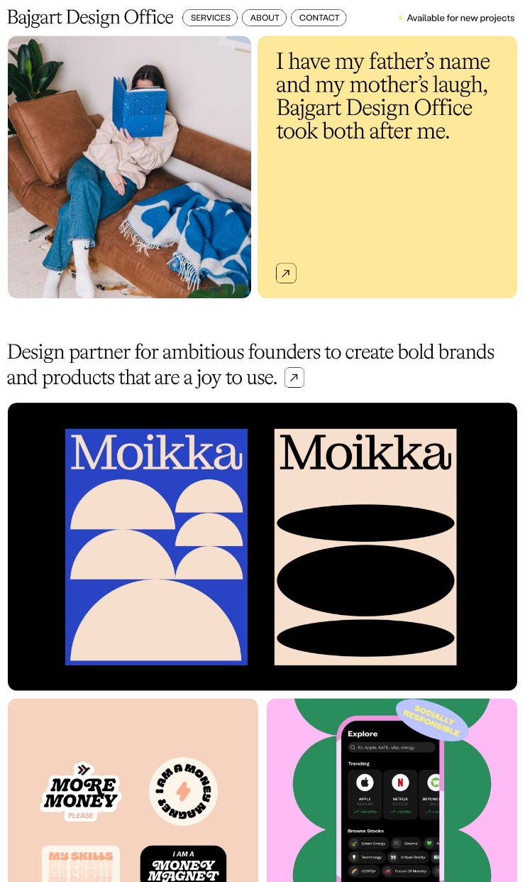 Bajgart — website design on Landdding
