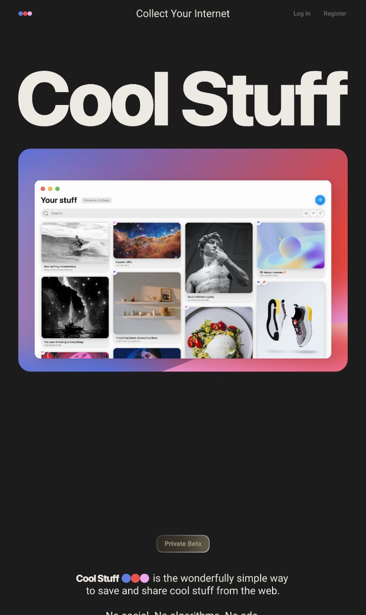 Cool Stuff — website design on Landdding