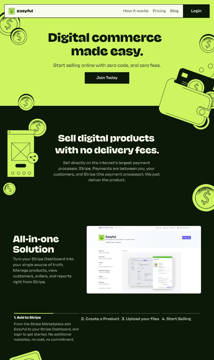 Easyful — website design on Landdding