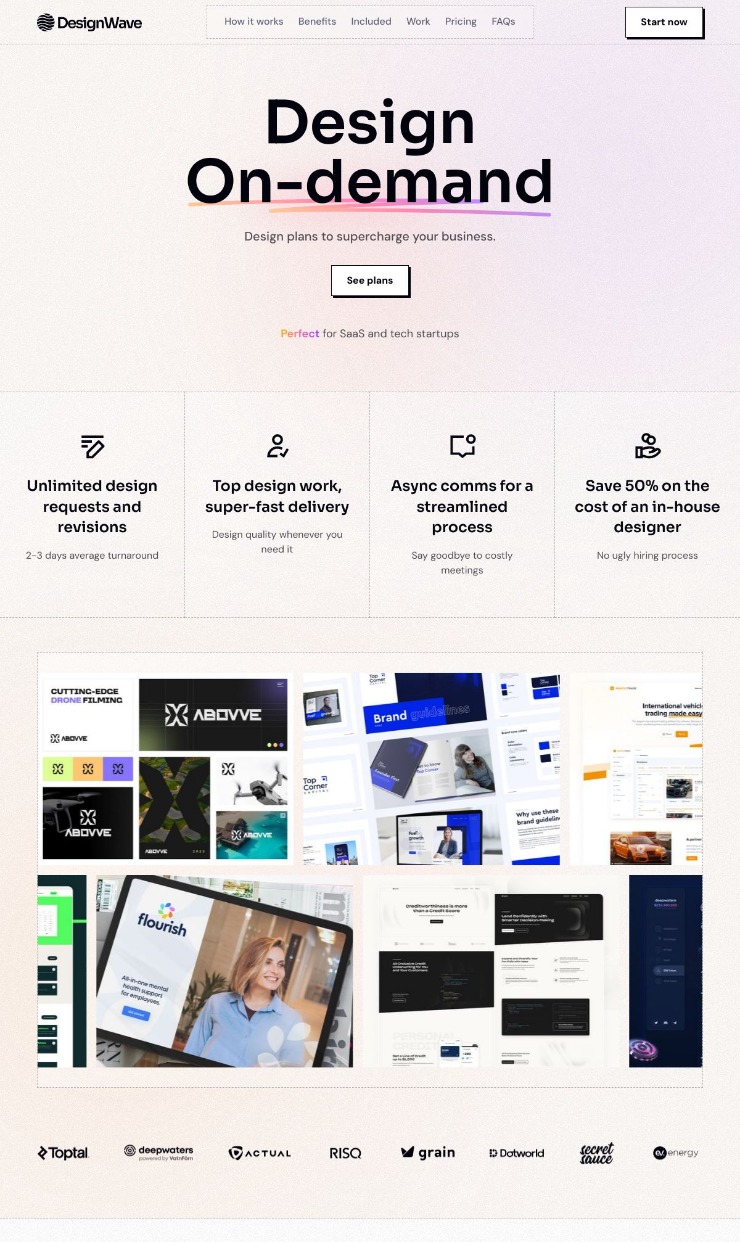 Designwave — website design on Landdding