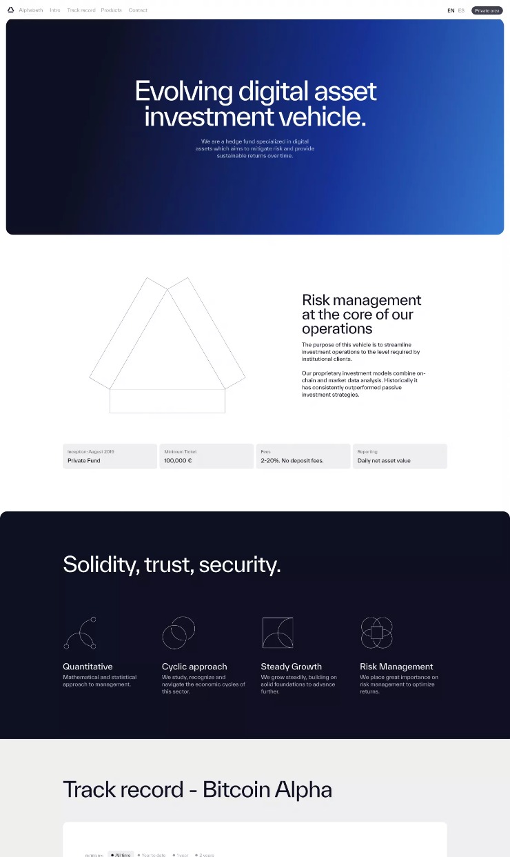 Alphabeth — website design on Landdding