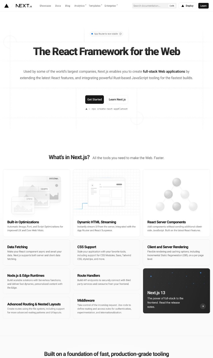 Next.js — website design on Landdding