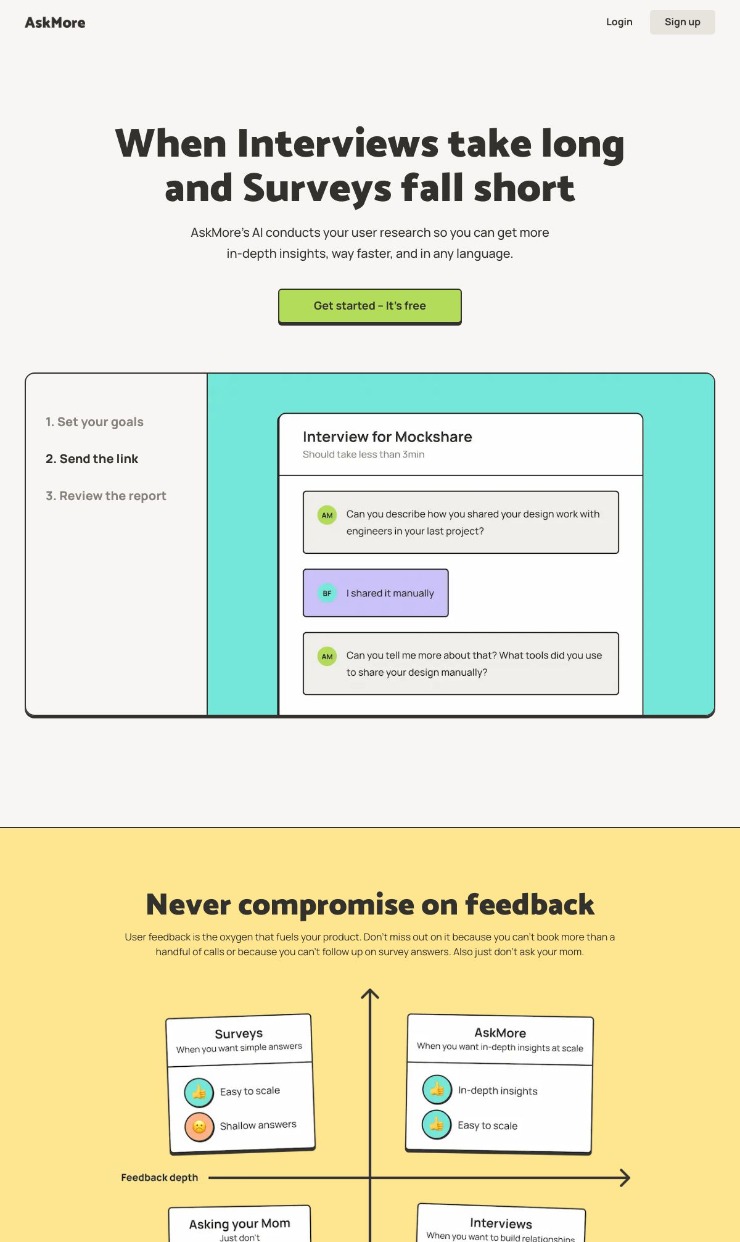 Askmore — website design on Landdding