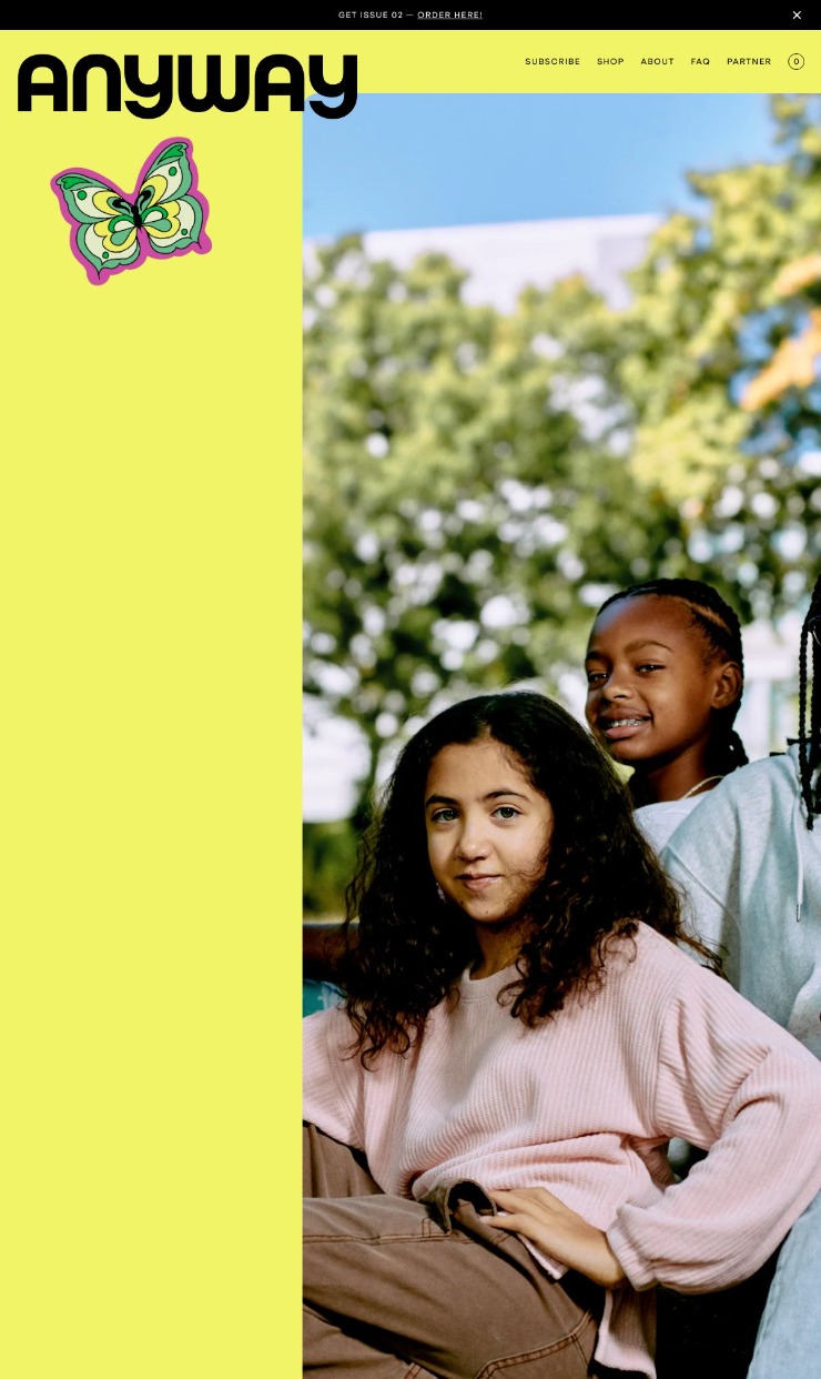 Anyway Magazine — website design on Landdding