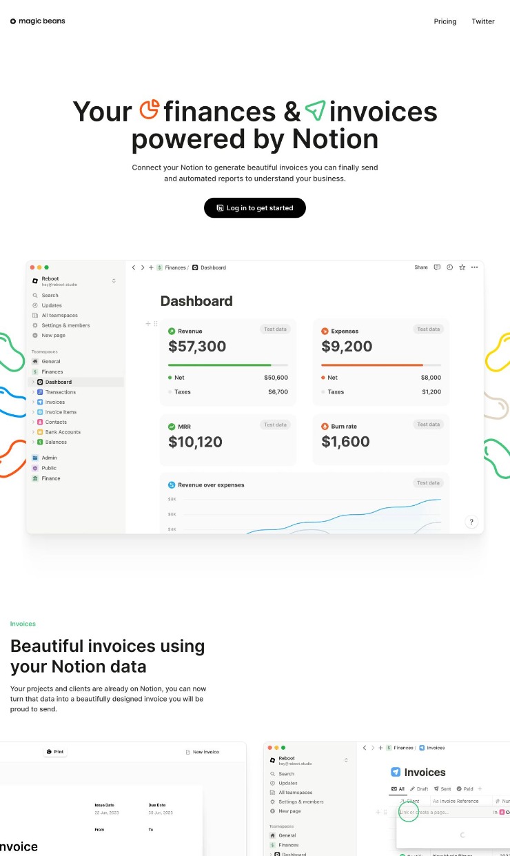 Magic Beans — website design on Landdding