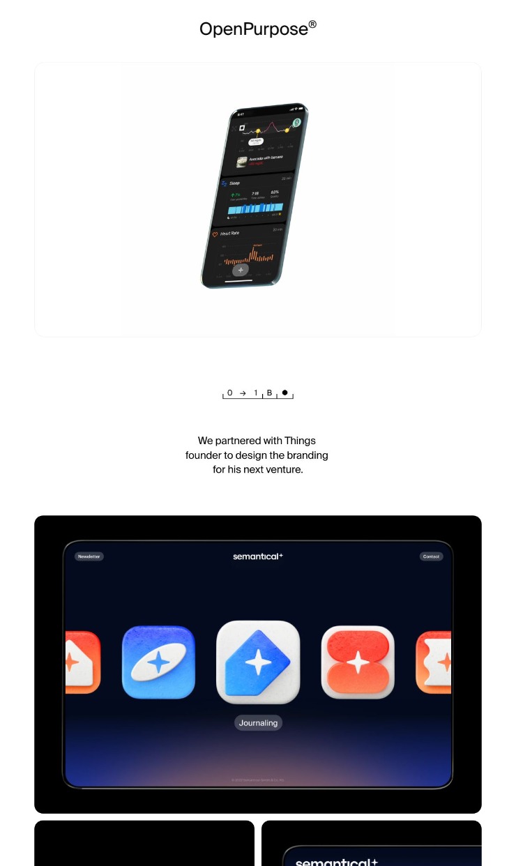 Open purpose — website design on Landdding