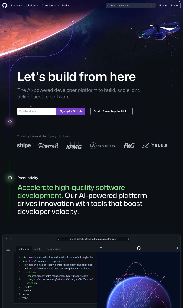 GitHub — website design on Landdding
