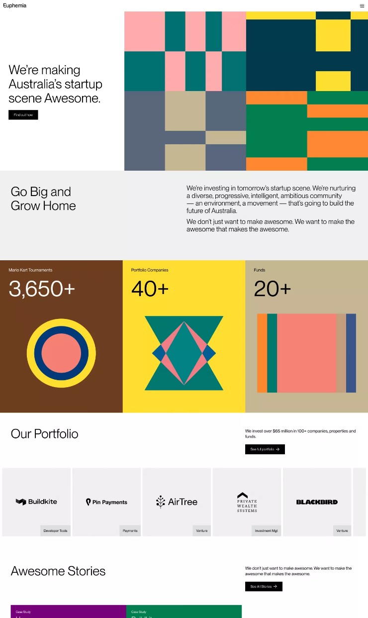 Euphemia — website design on Landdding