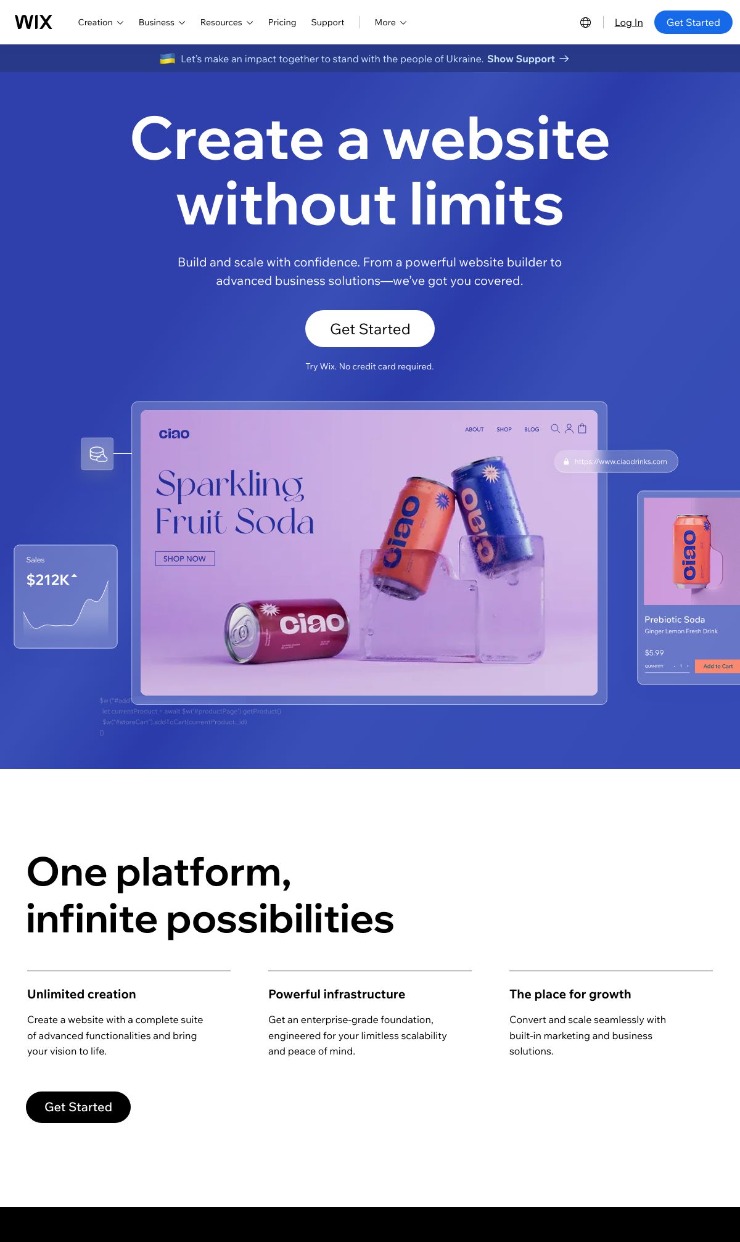 Wix — website design on Landdding