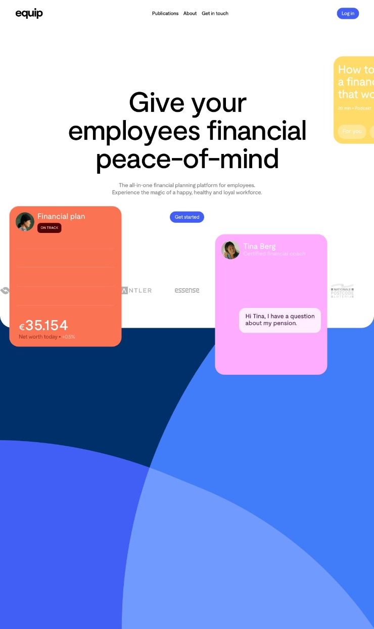 Equip — website design on Landdding