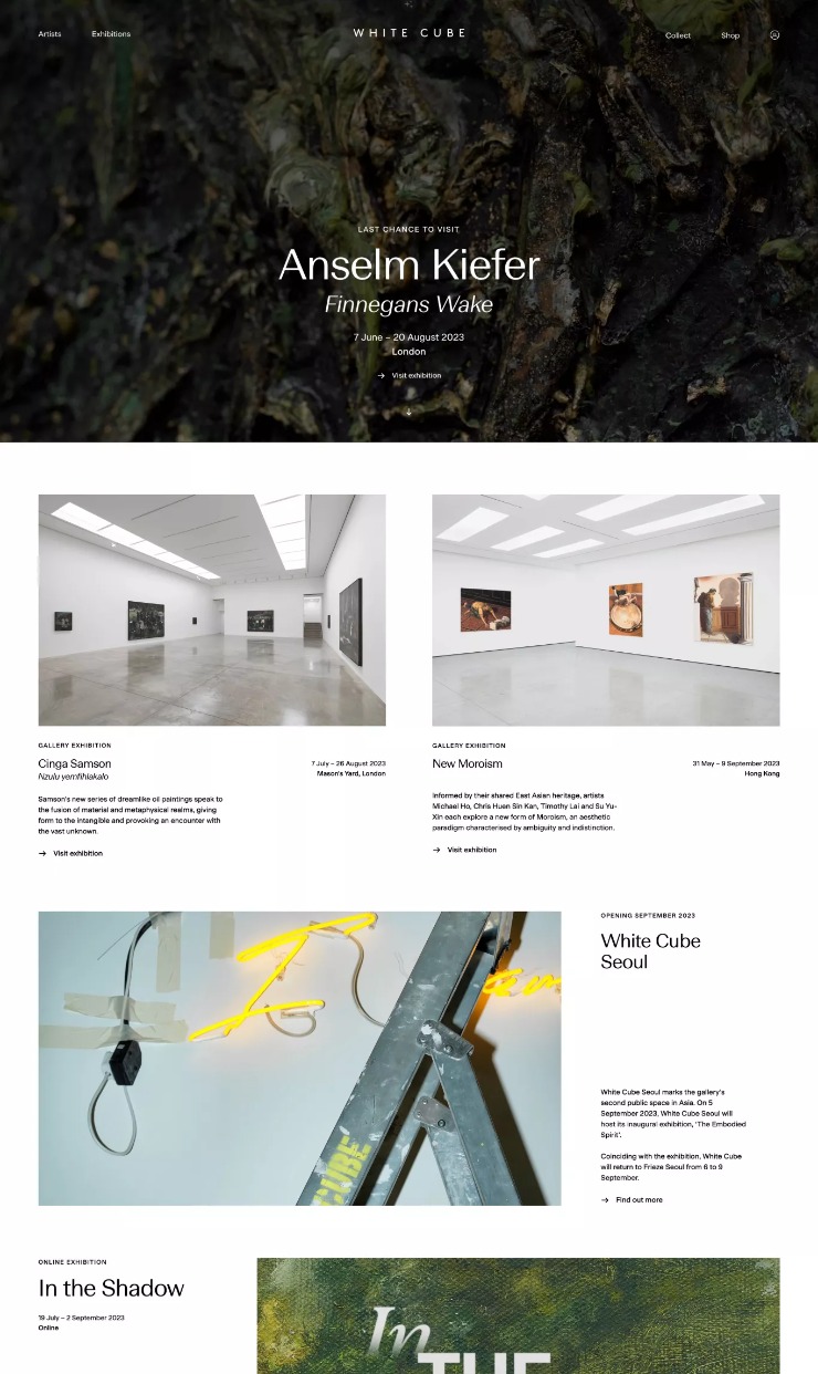 White Cube — website design on Landdding