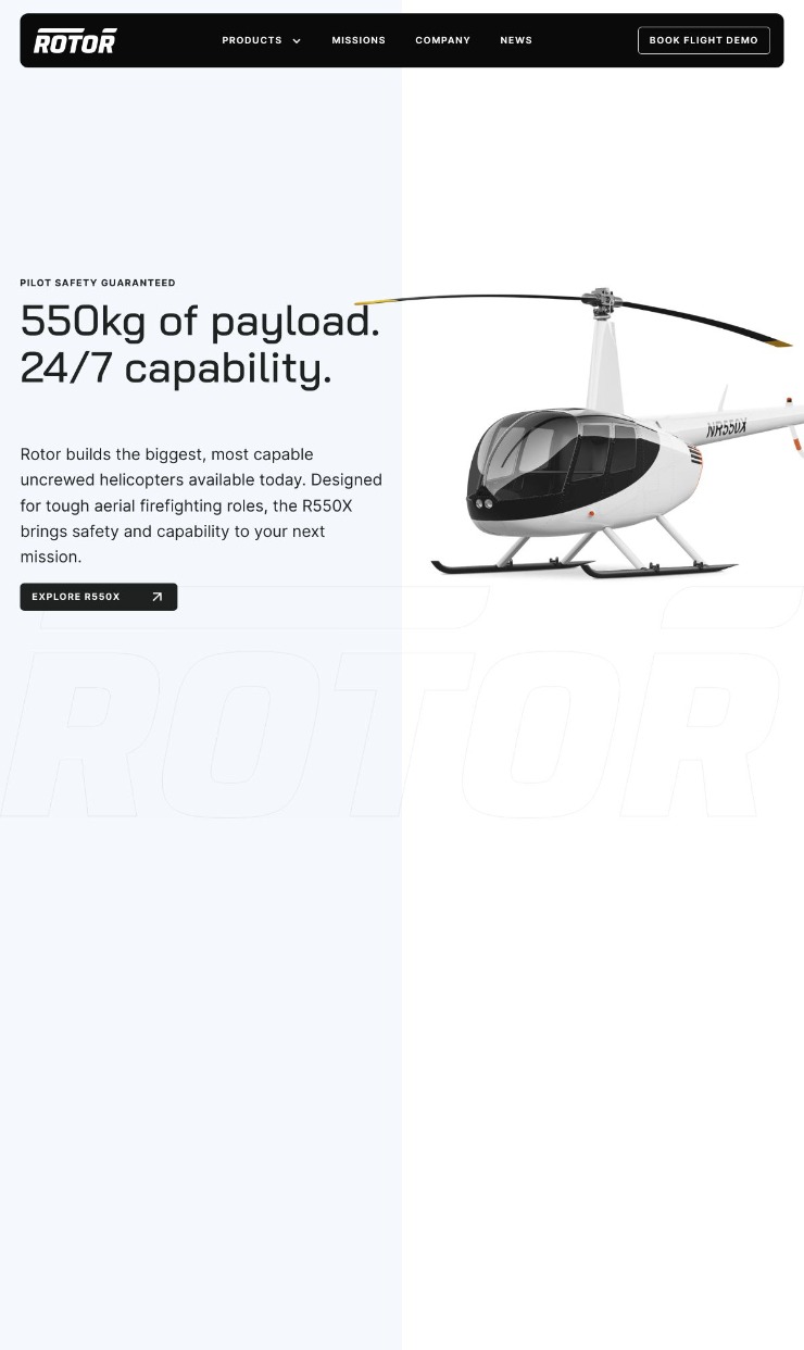 Rotor — website design on Landdding