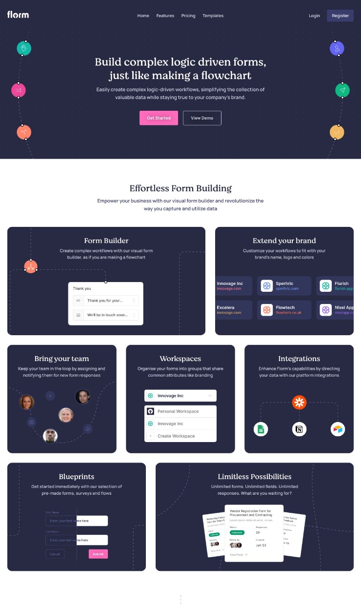 Florm — website design on Landdding