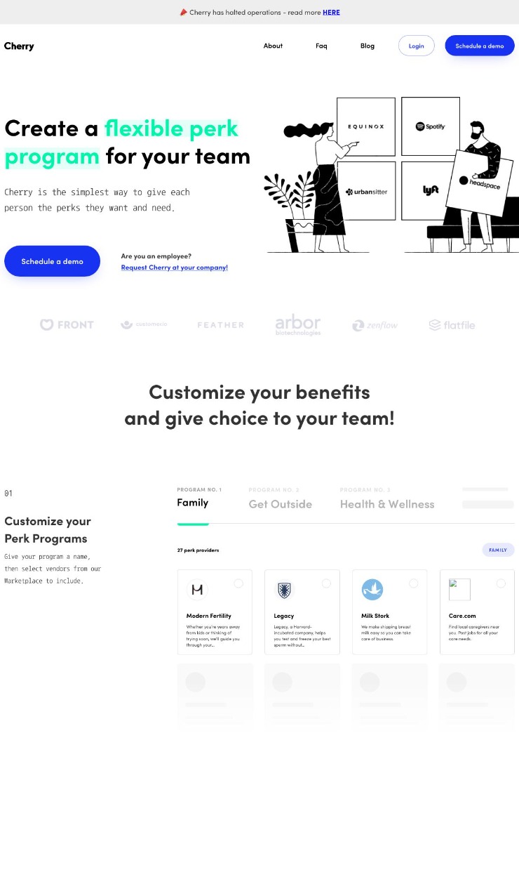 Cherry — website design on Landdding