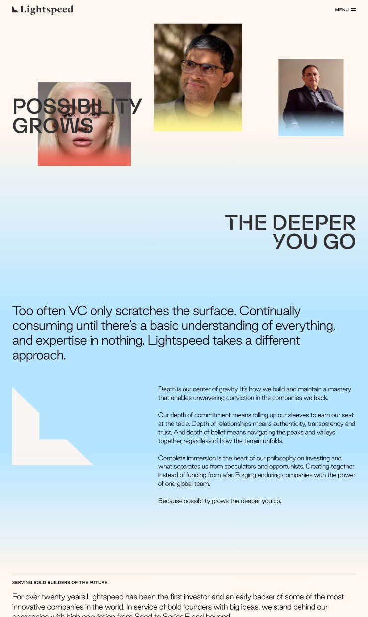 LightSpeed  — website design on Landdding
