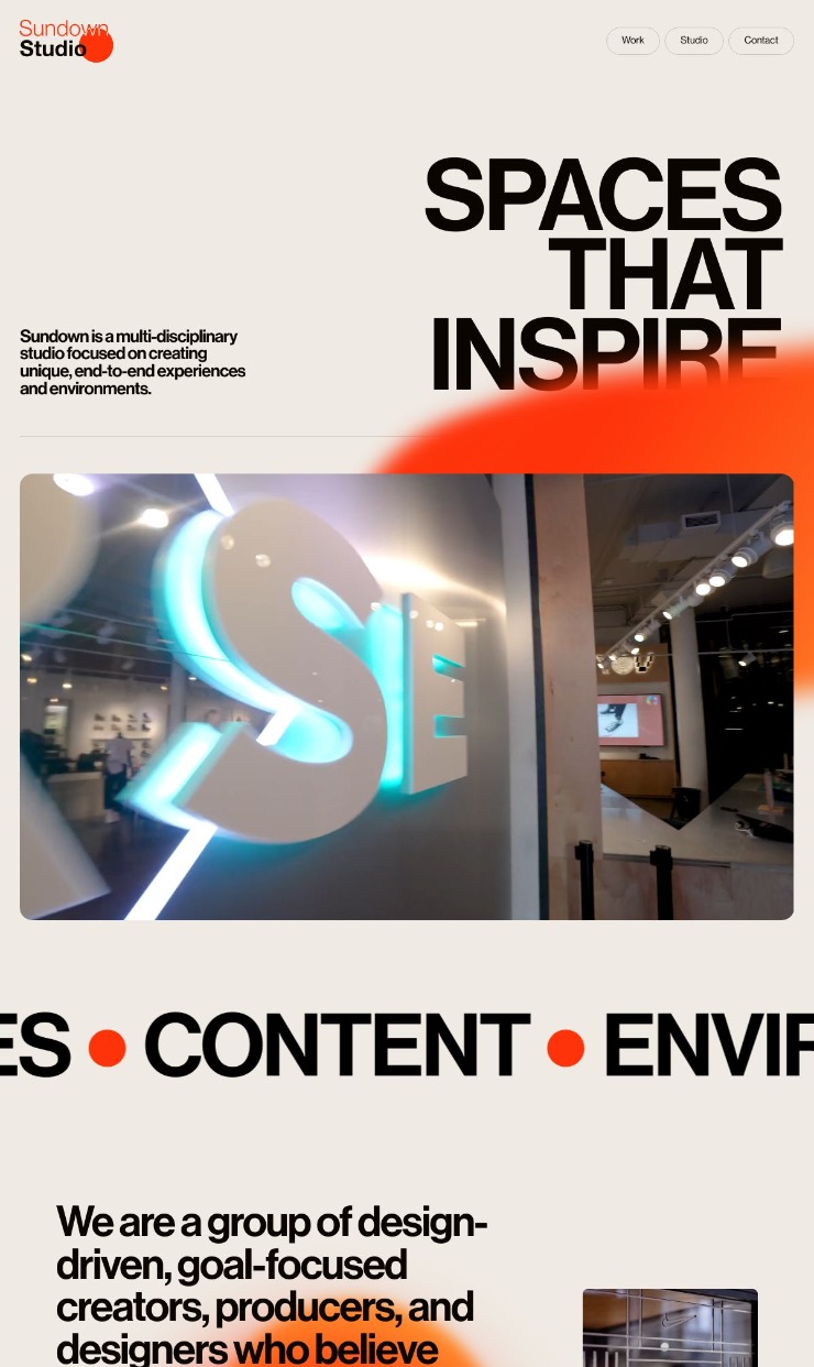 Sundown Studio — website design on Landdding