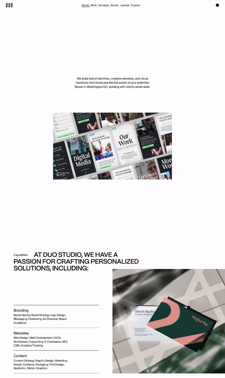 Duo Studio — website design on Landdding