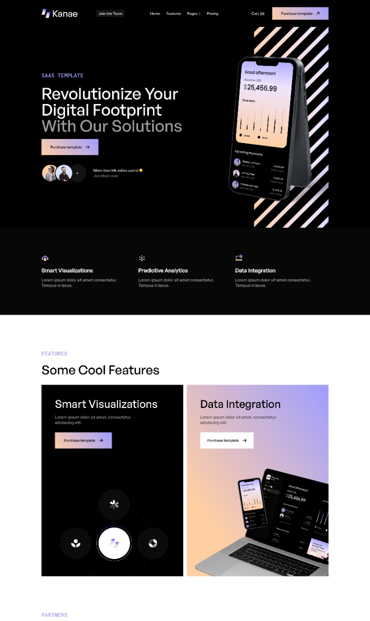 Kanae Webflow template  — website design on Landdding