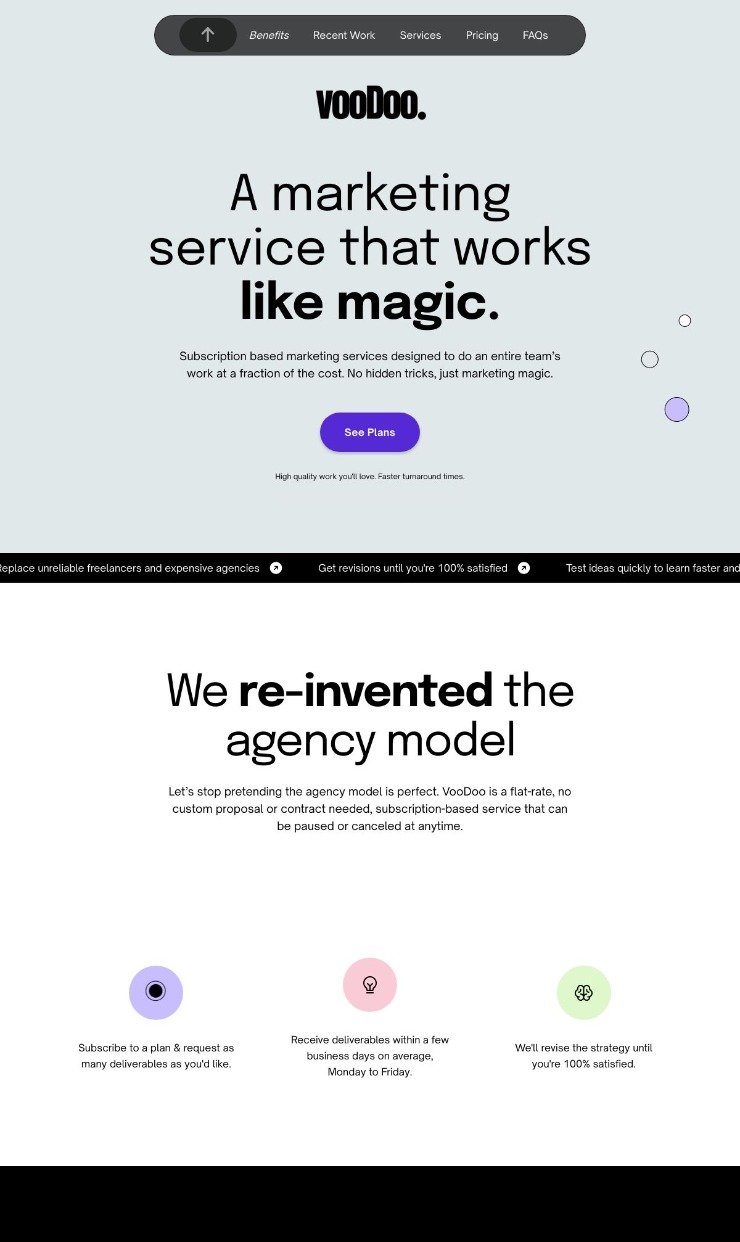 Voodoo Agency — website design on Landdding