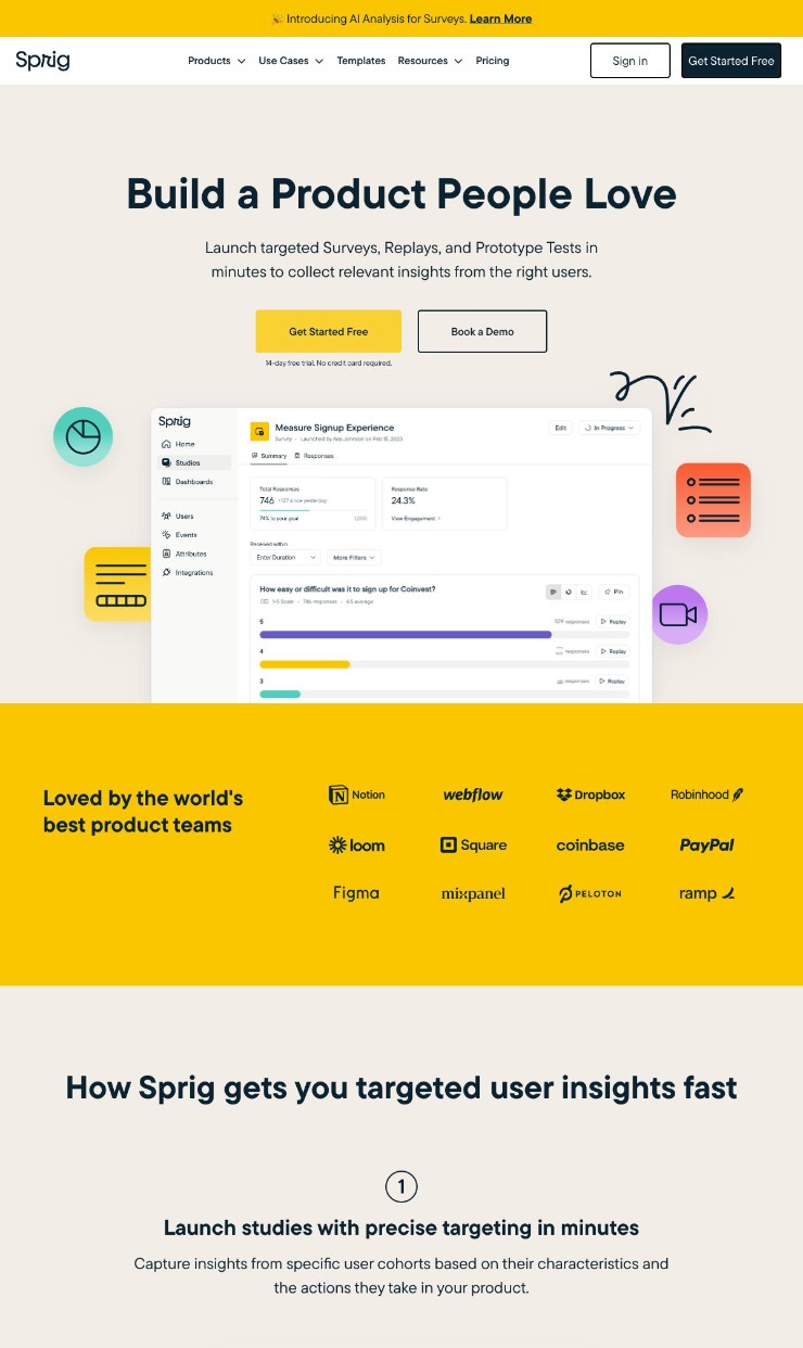 Spring — website design on Landdding