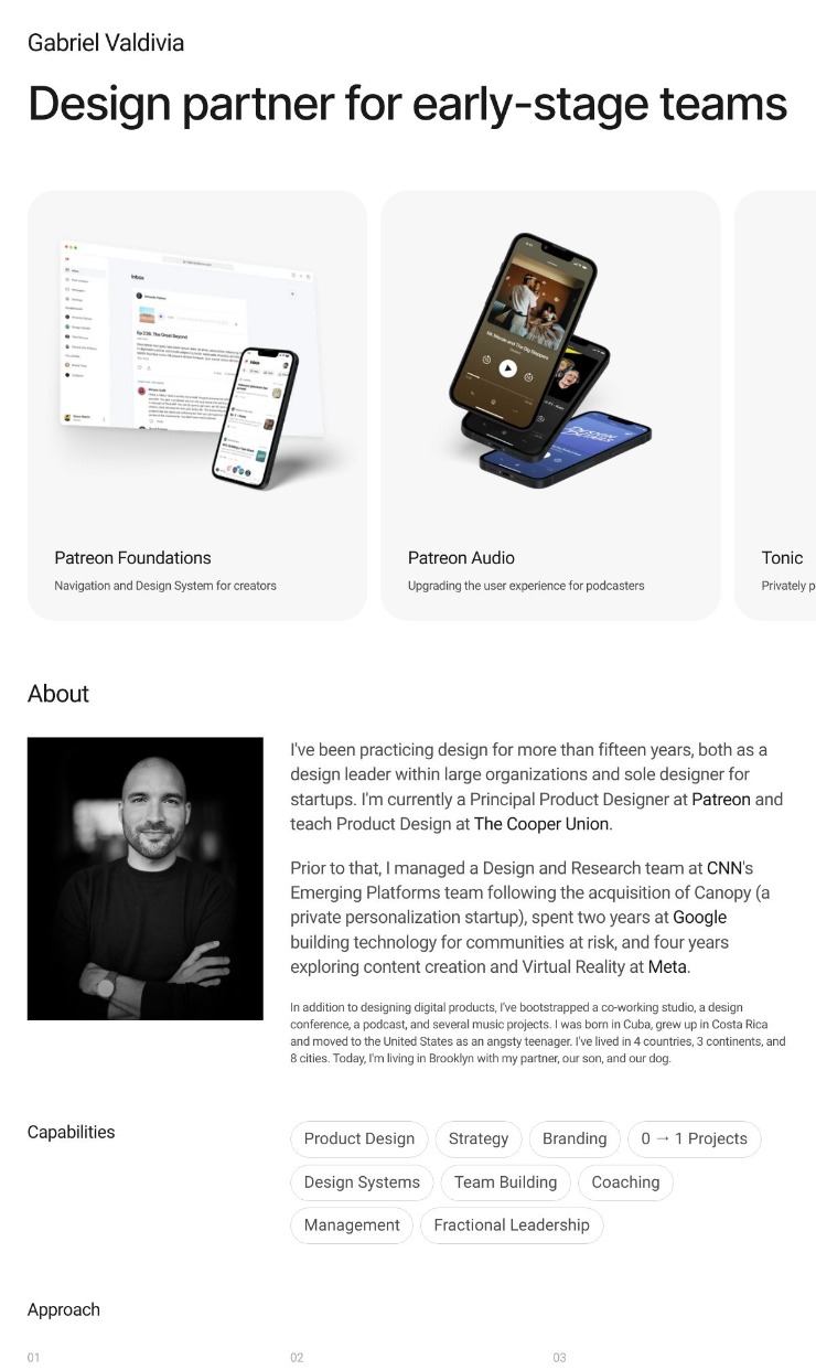 Gabriel Valdivia — website design on Landdding