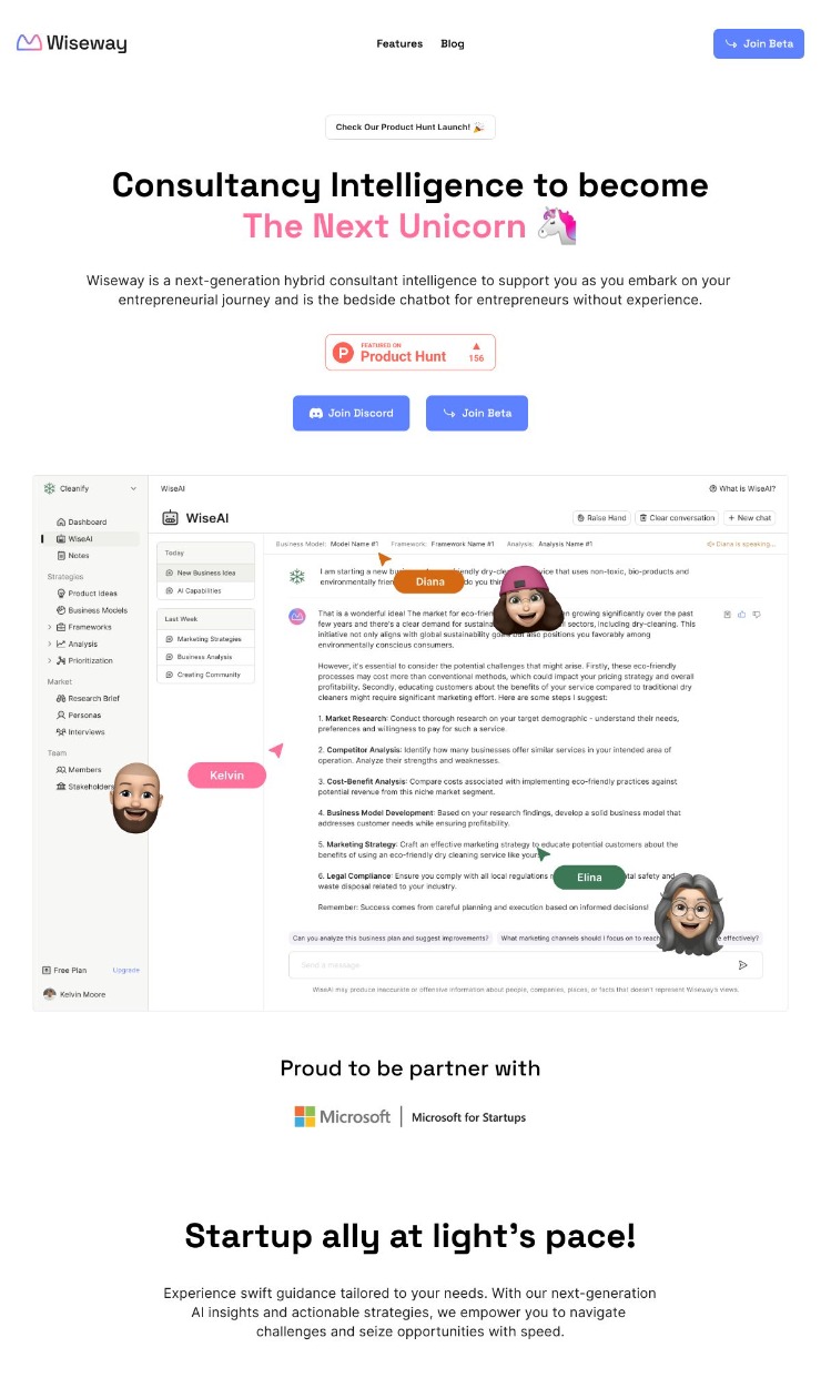 Wiseway — website design on Landdding