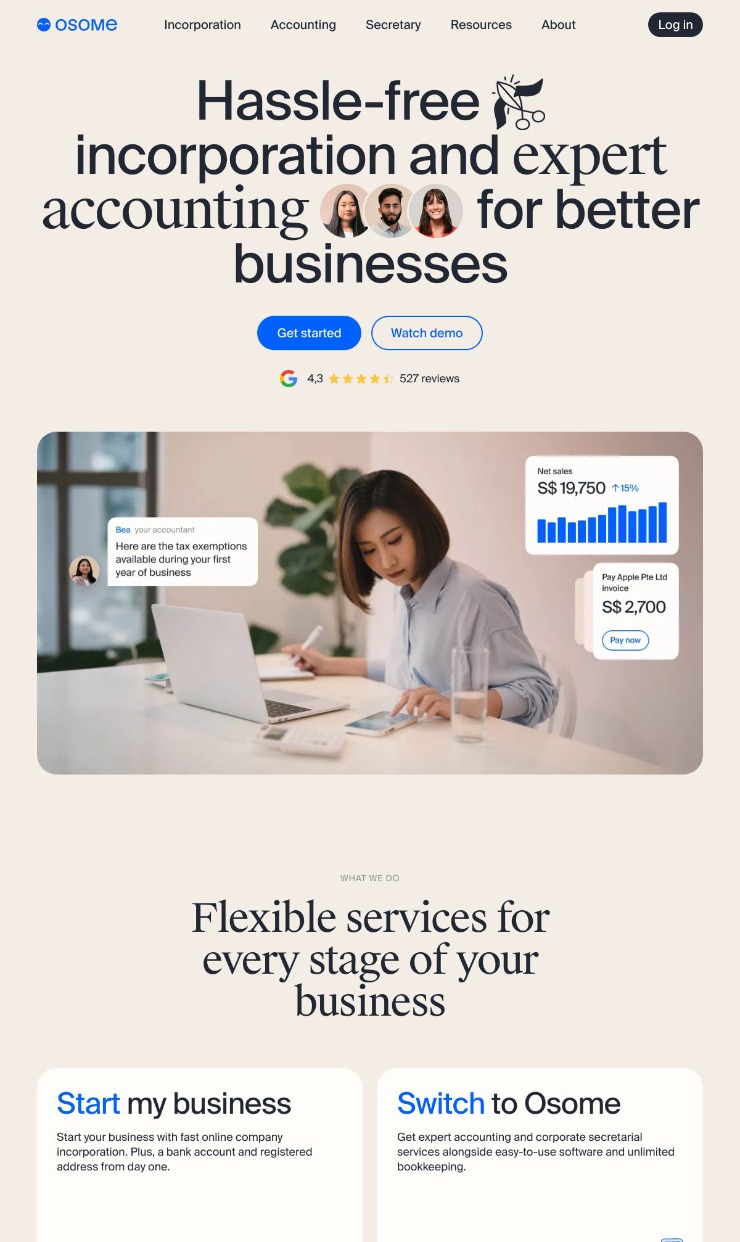 Osome Hassle — website design on Landdding