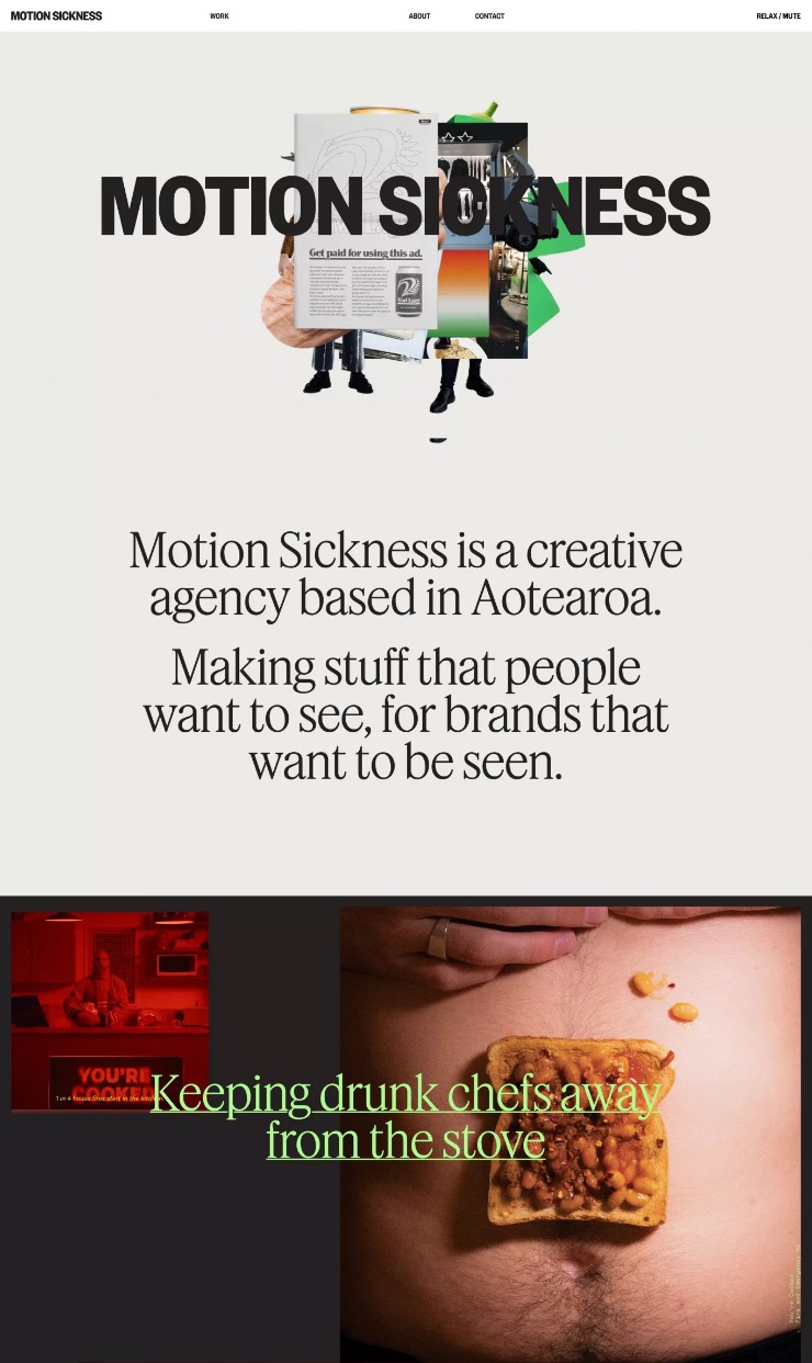 Motion Sickness — website design on Landdding