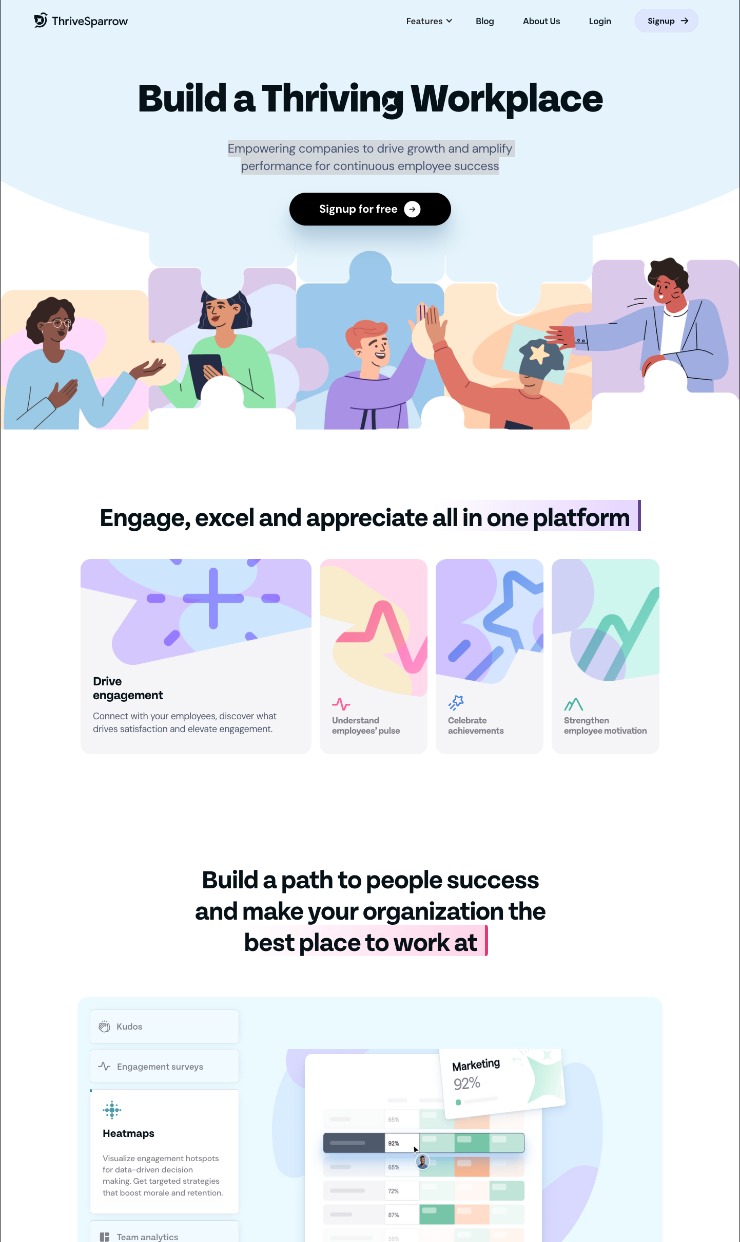 Thrive Sparrow — website design on Landdding