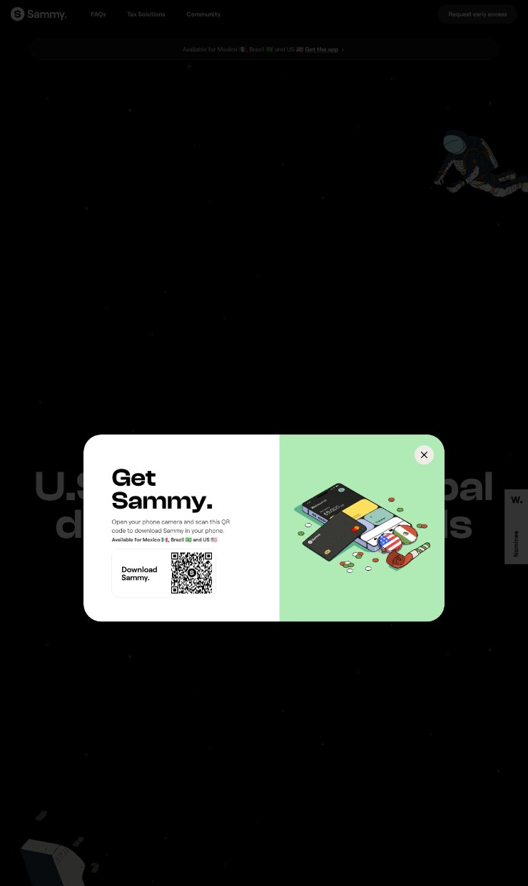 Sammy — website design on Landdding