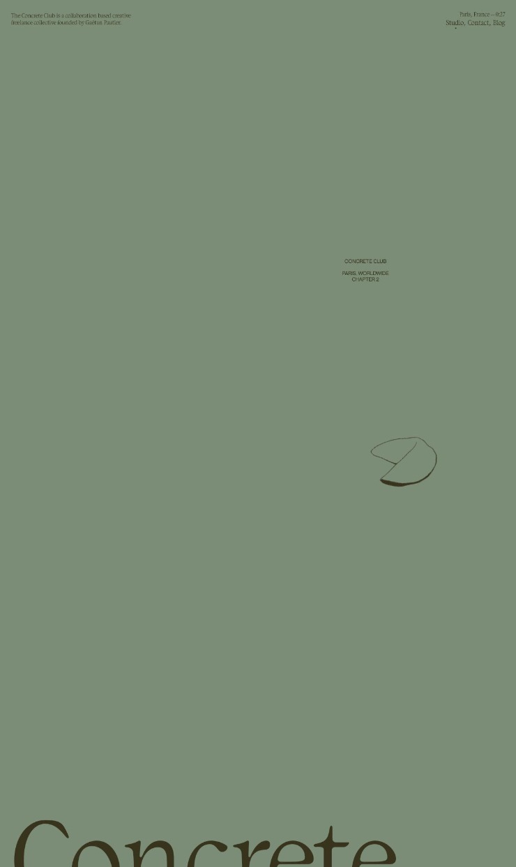 Concrete Club — website design on Landdding