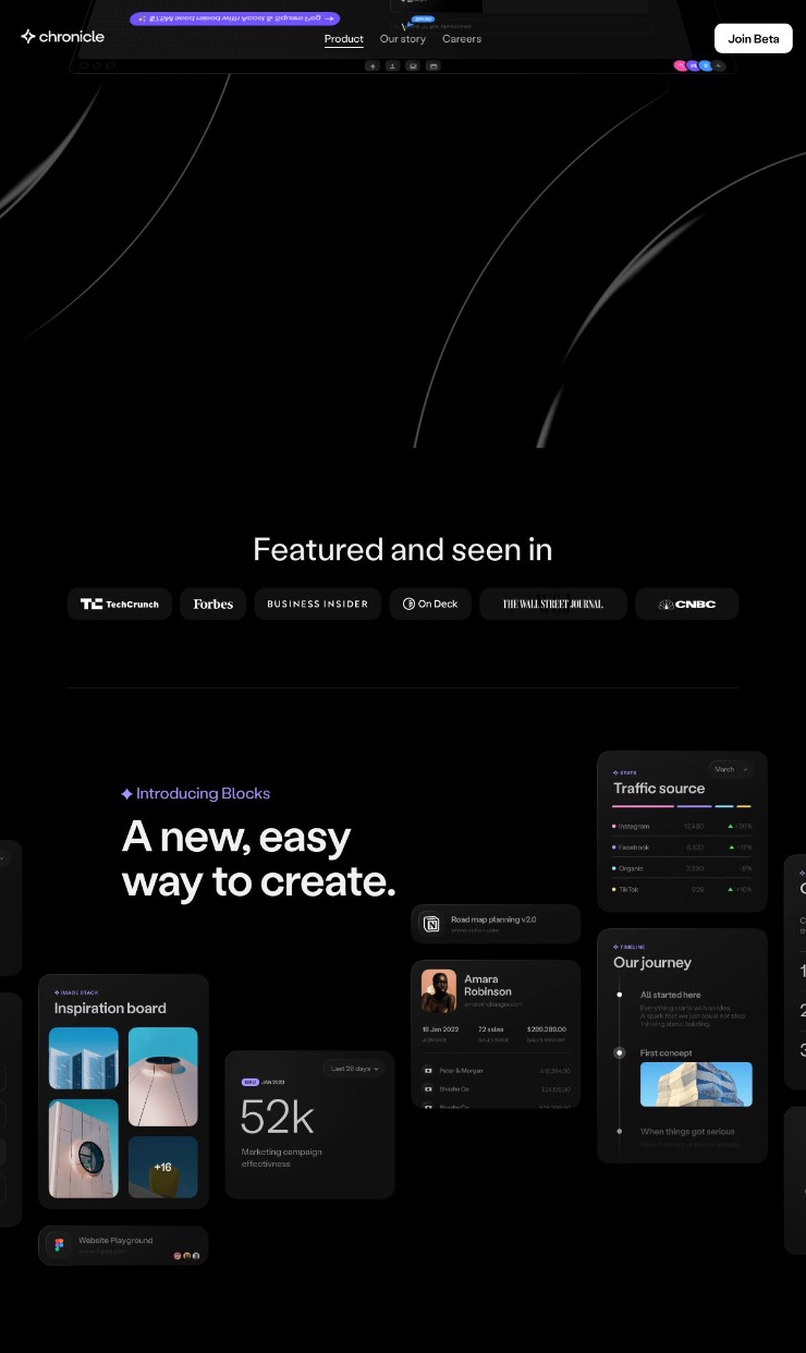 Chronicle — website design on Landdding