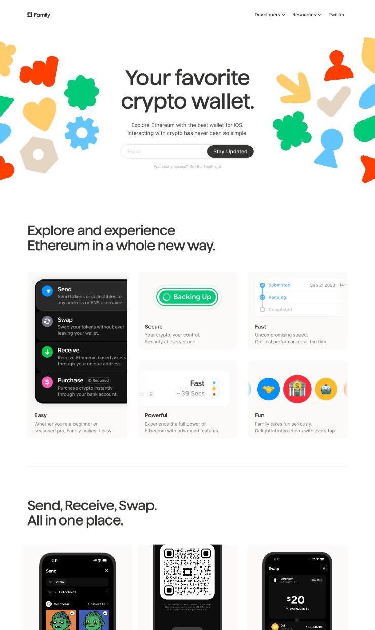 Family — website design on Landdding
