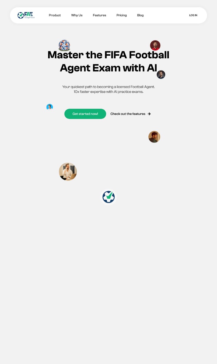 Foot Agent Exam — website design on Landdding