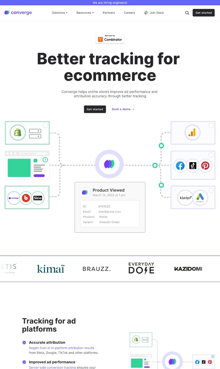 Converge — website design on Landdding