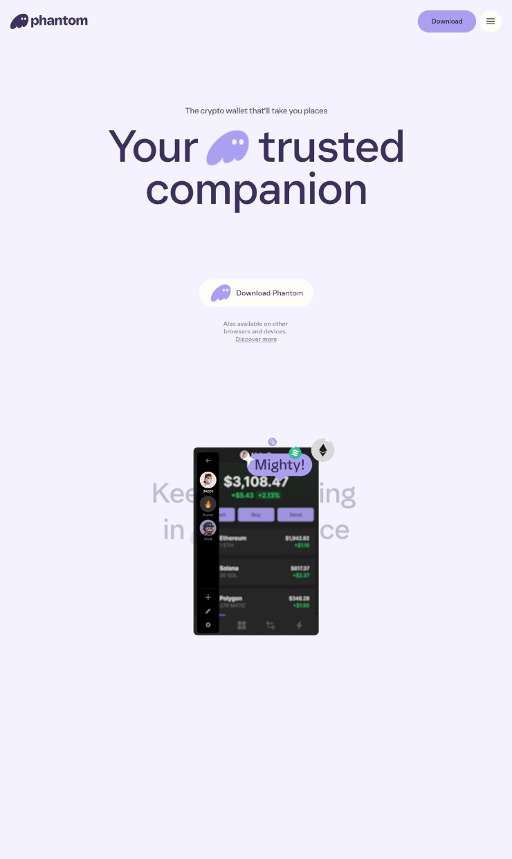 Phantom — website design on Landdding
