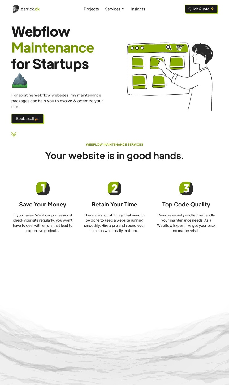 Webflow Maintenance  — website design on Landdding