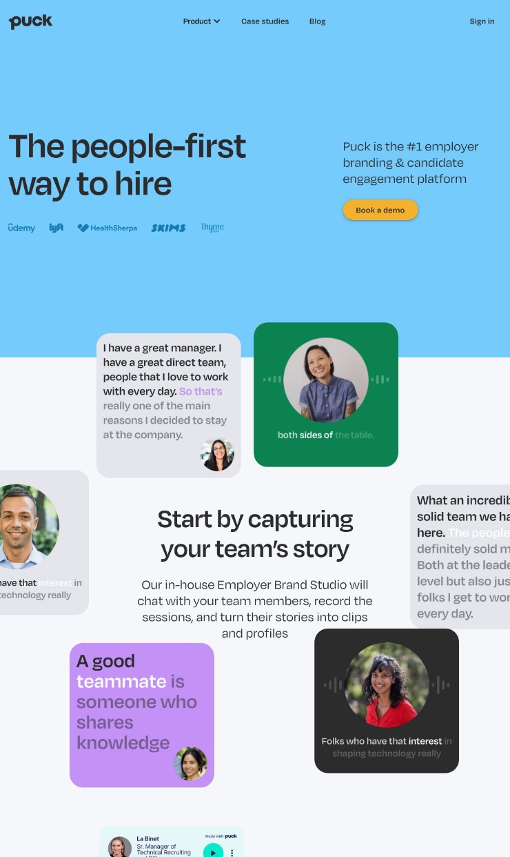 Puck  — website design on Landdding