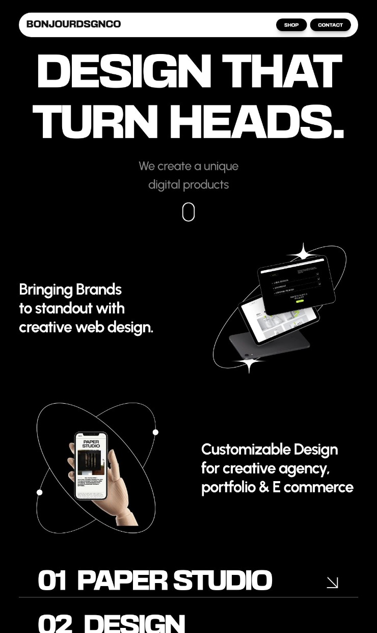 Bonjourdsgn - Creative Website Template — website design on Landdding