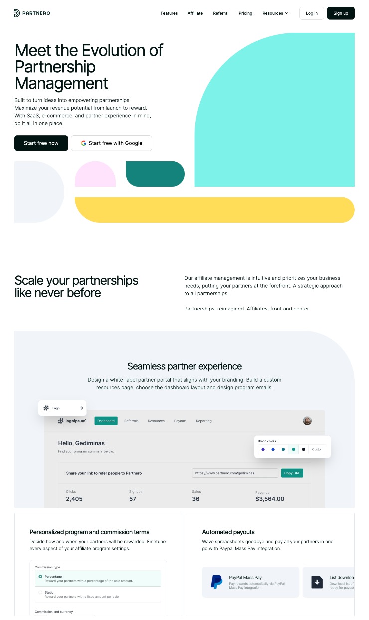 Partnero — website design on Landdding