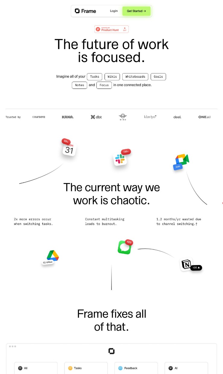 Frame — website design on Landdding