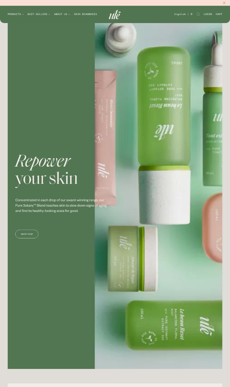 Ule Beauty — website design on Landdding