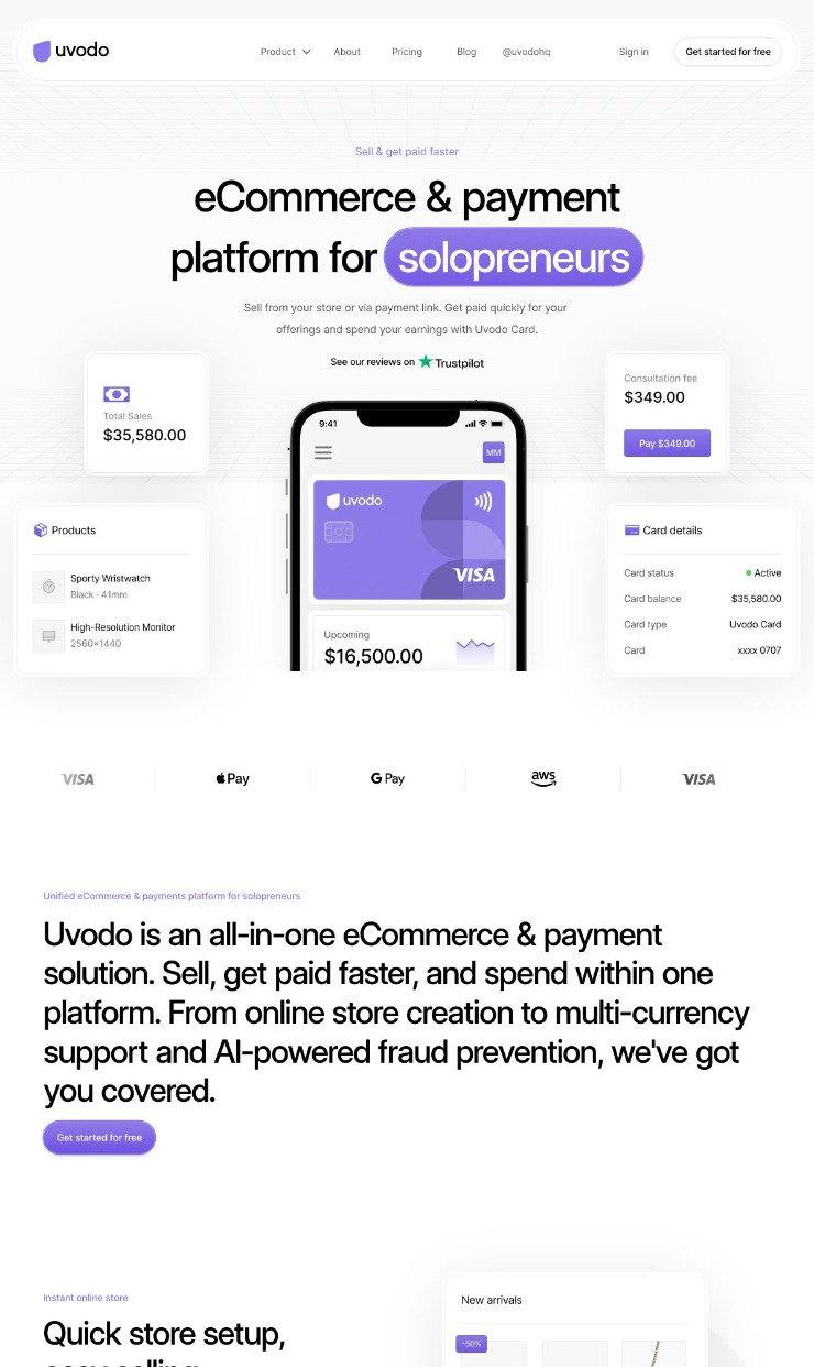 Uvodo — website design on Landdding