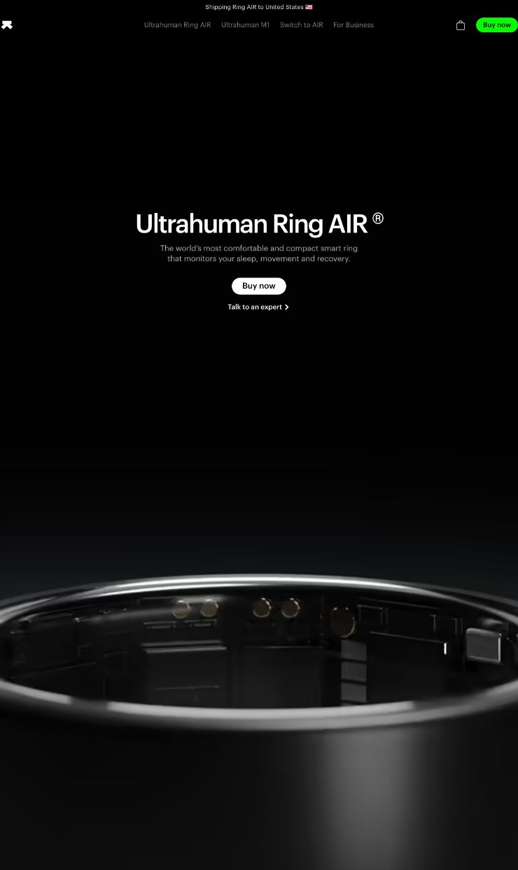 Ultrahuman — website design on Landdding