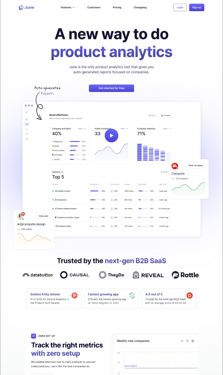 June — website design on Landdding